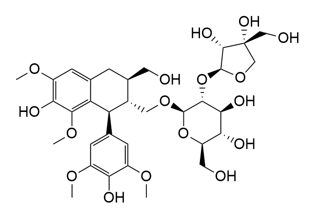 (+)-Lyoniresinol-3alpha-O-beta-D-apiofuranosyl-( 1��2) -beta-D-glucopyranoside