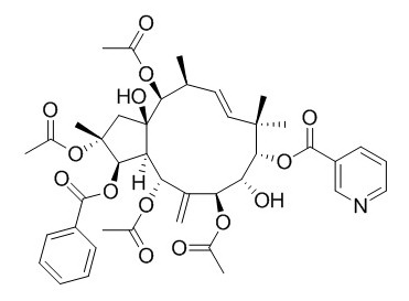 2,5,7,14-Tetraacetoxy-3-benzoyloxy-8,15-dihydroxy-9-nicotinoyloxyjatropha-6(17),11E-diene