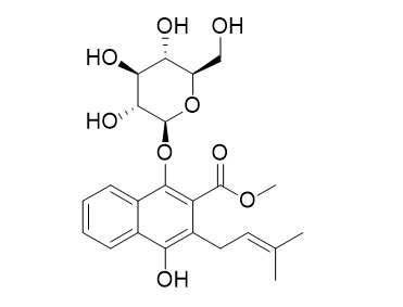 1,4-Dihydroxy-2-carbomethoxy-3-prenylnaphthalene-1-O-beta-D-glucopyranoside