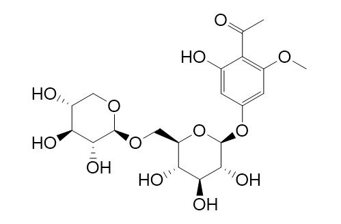 6-Hydroxy-2-methoxyacetophenone 4-O-beta-D-xylopyranosyl-(1��6)-beta-D-glucopyranoside